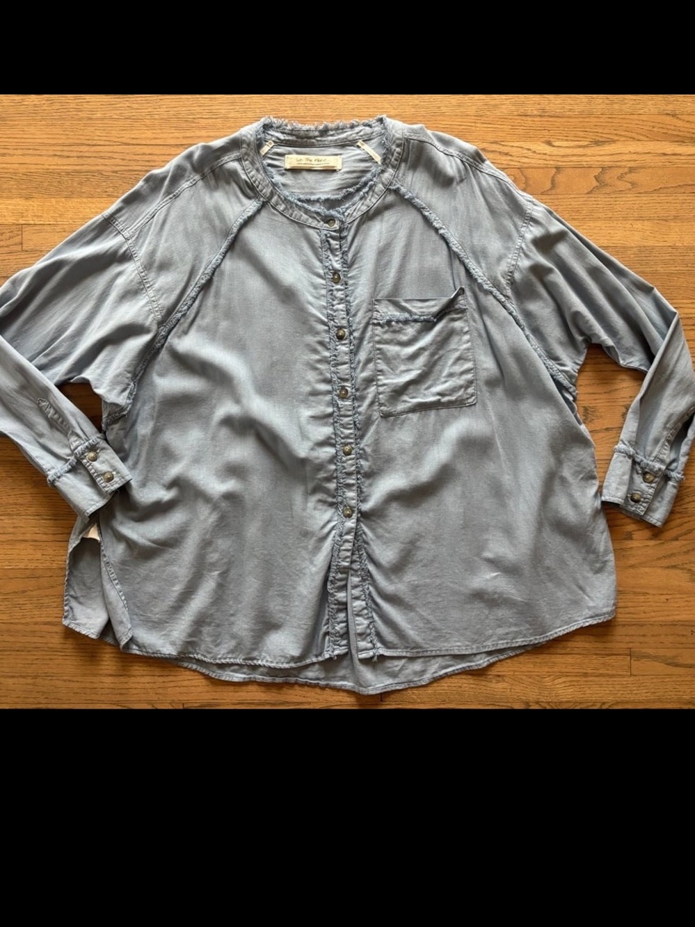 Free People We The Free Keep It Simple Top Blue Size L